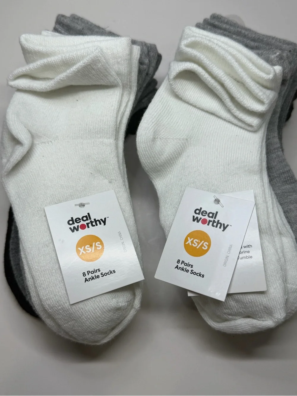Target Dealworthy Kids Ankle Socks - White & Gray